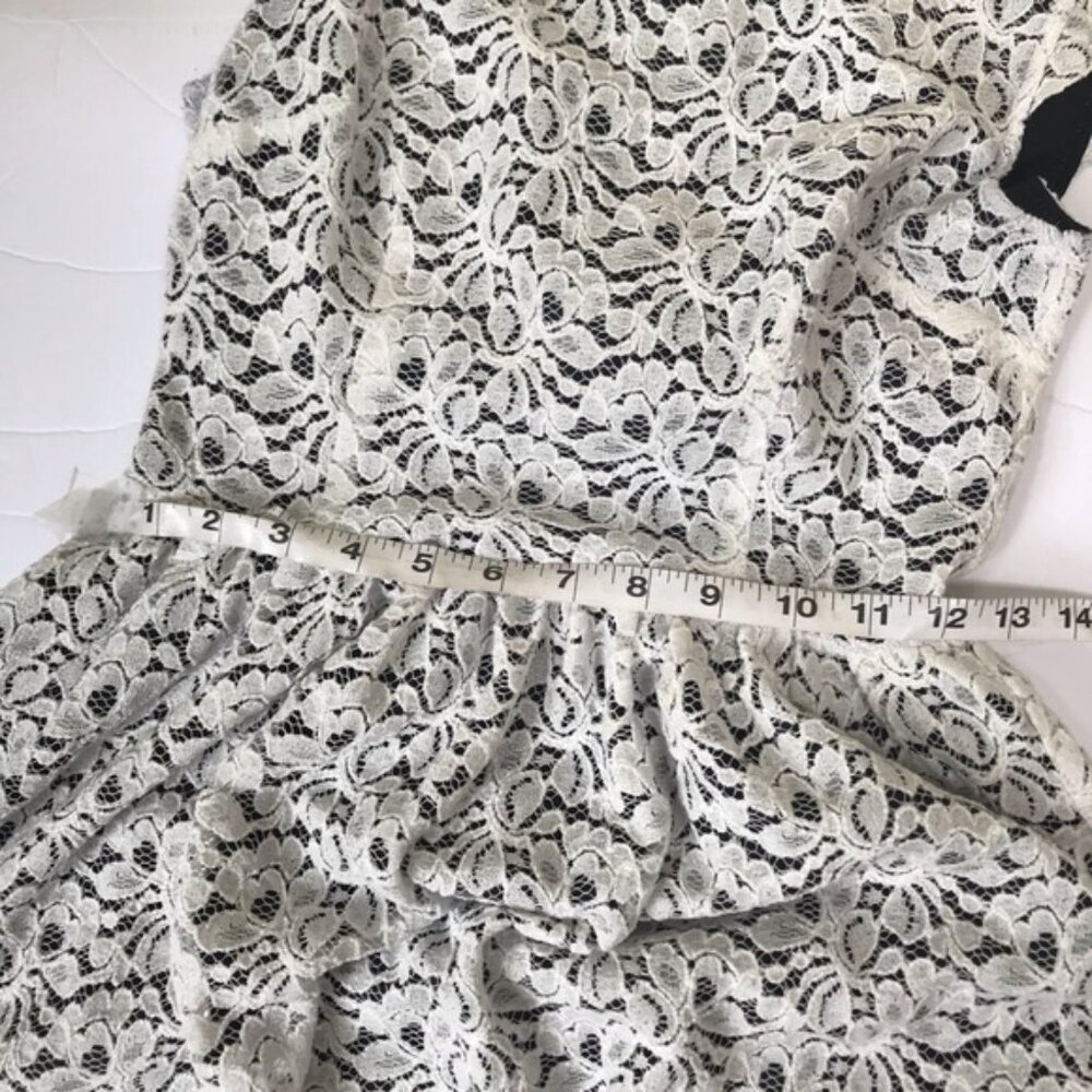 Aritzia Wilfred Talula Belgravia Lace Mini Dress Lined Back Zip Cap Sleeves Crew - Picture 8 of 16